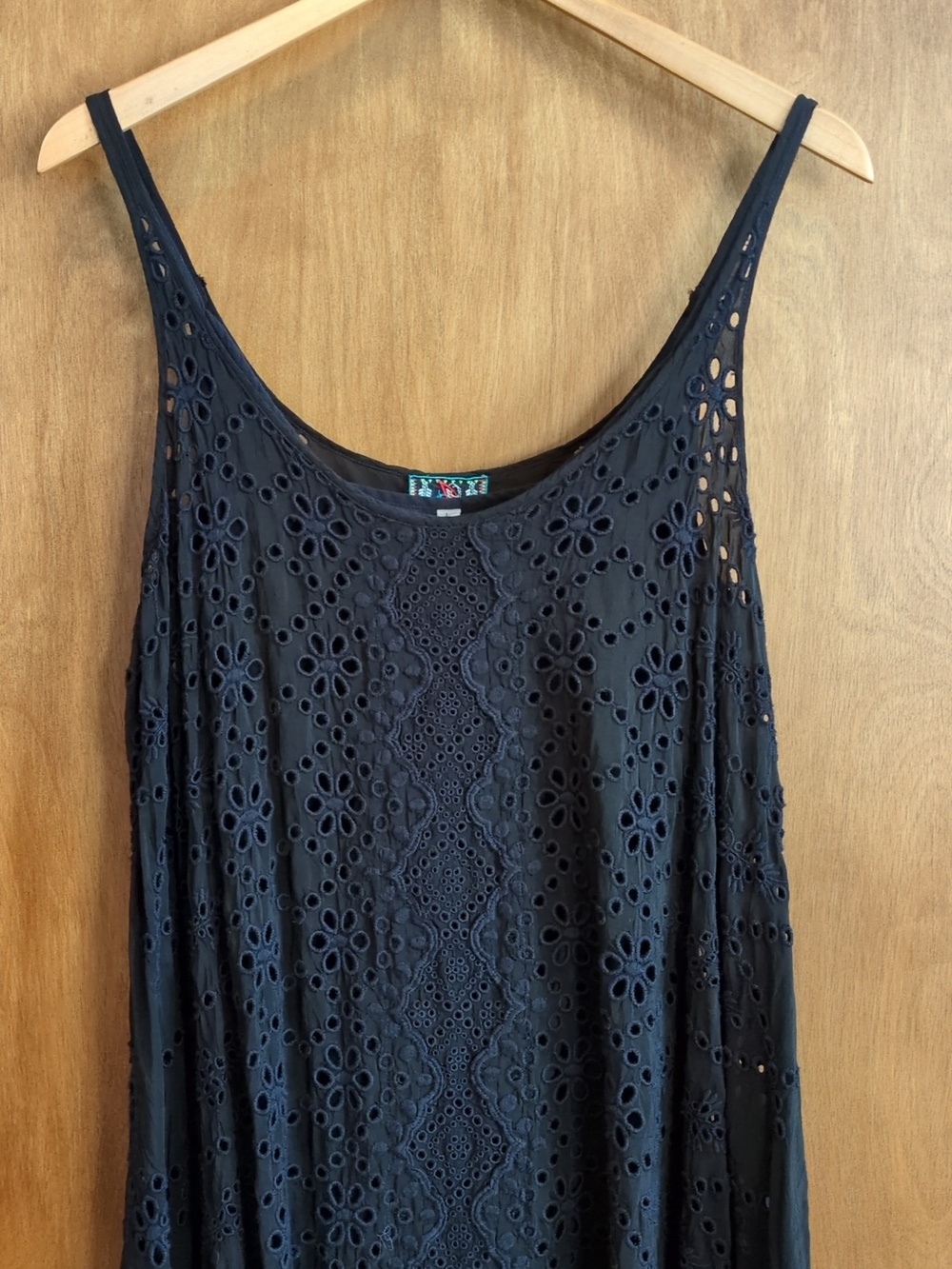 Johnny Was Mixed Eyelet Dress In Black Size L